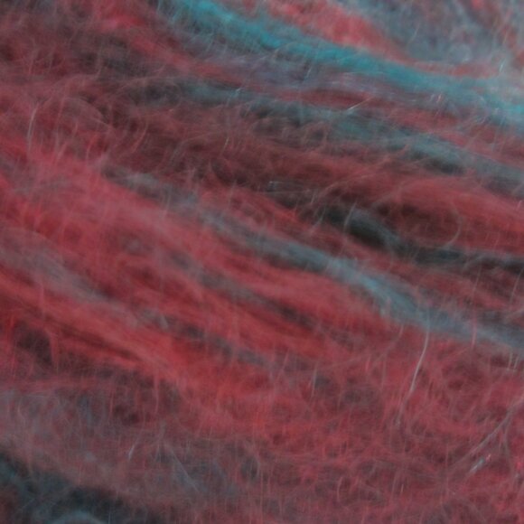 Vtg Dyed In The Wool Hand Painted Mohair Yarn Maroon Teal 18 Oz 1100 Yds Hank - Picture 6 of 9
